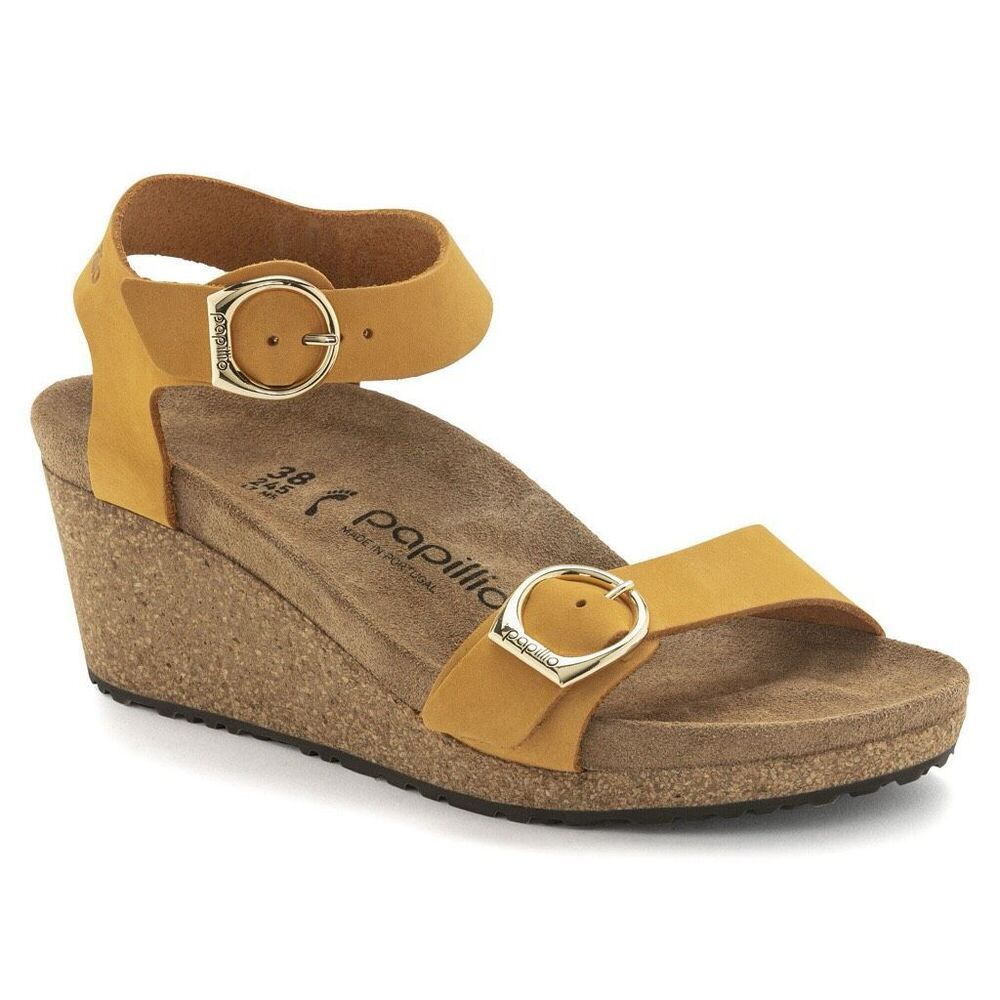 NEW Papillio by Birkenstock Solely Wedge Sandal in Apricot Sz 7(38) NIB Retro